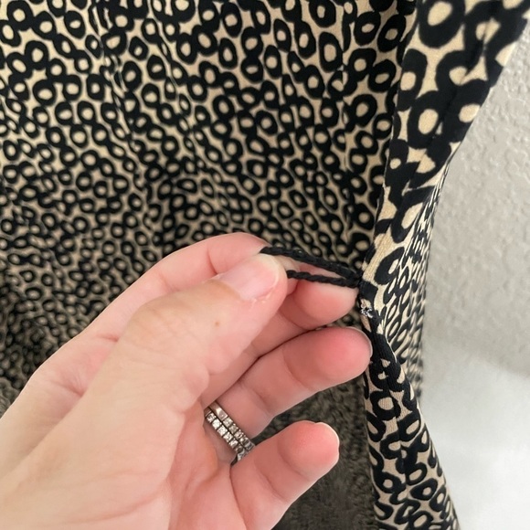 Eliza J Beige Black Polka Dot Squiggle Dress 14 Petite - Picture 7 of 7